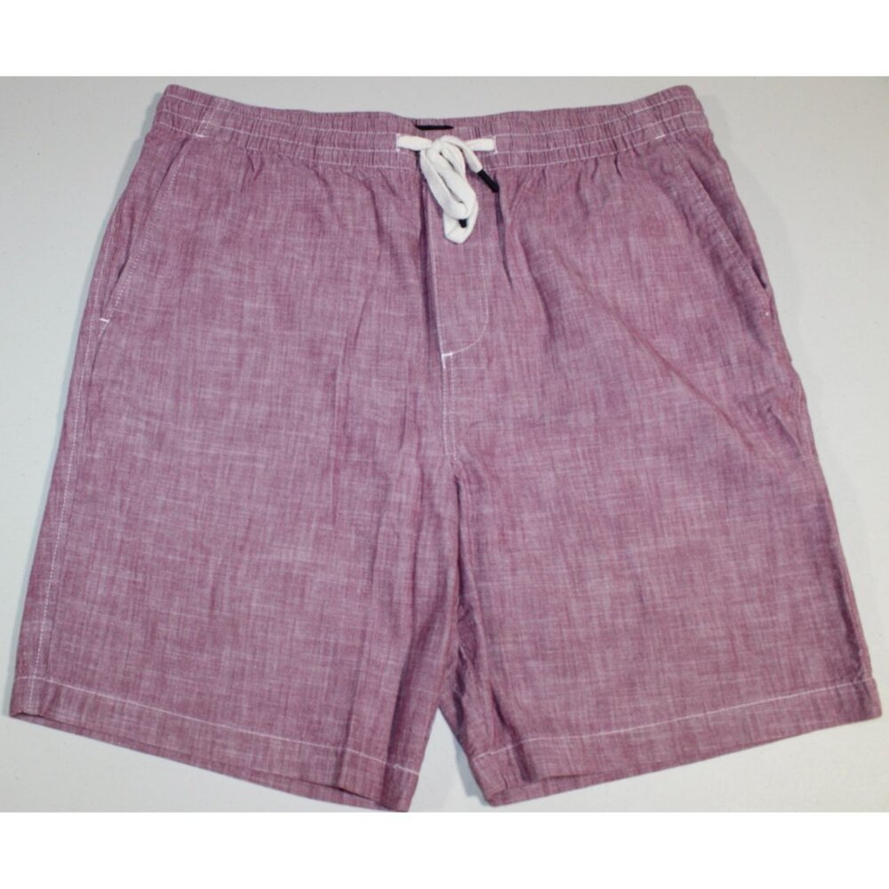Mens Banana Republic Chambray Deck Shorts Large Red Drawstring Cotton 8” Inseam
